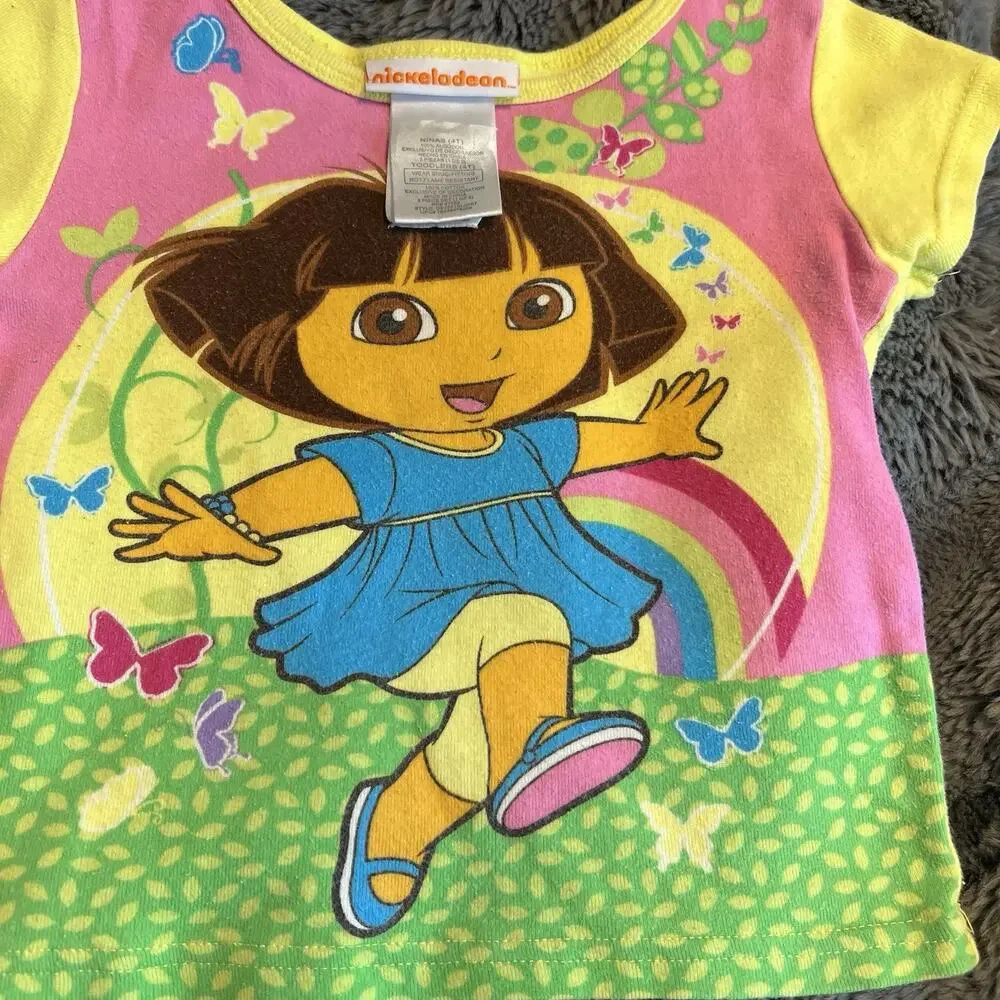 Y2K Nickelodeon Girls Toddlers Sleep Top Size 4T Dora The Explorer